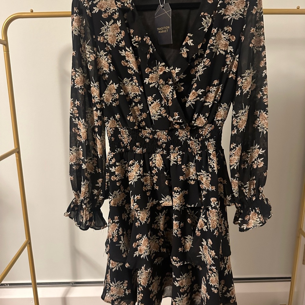 Floral Black Dress